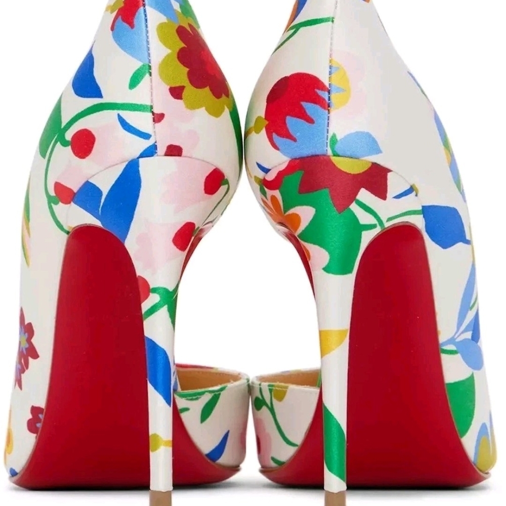 Christian Louboutin Floral Red Sole Heels